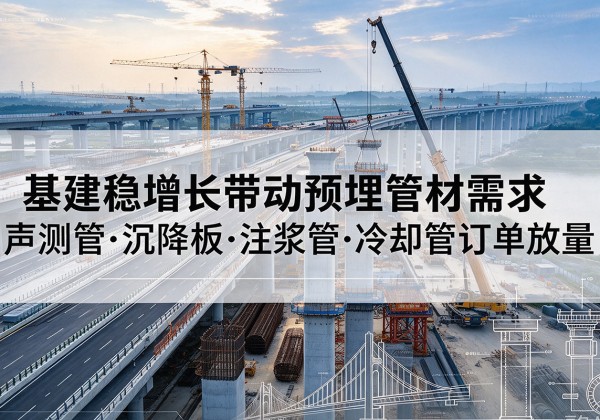 涞水基建稳增长带动预埋监测管材需求，声测管、沉降板、注浆管订单持续放量